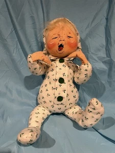 Vintage ANNALEE MOBILITEE PJ BABY DOLL FUORI A LETTO PIGIAMA DI NATALE - Foto 1 di 9