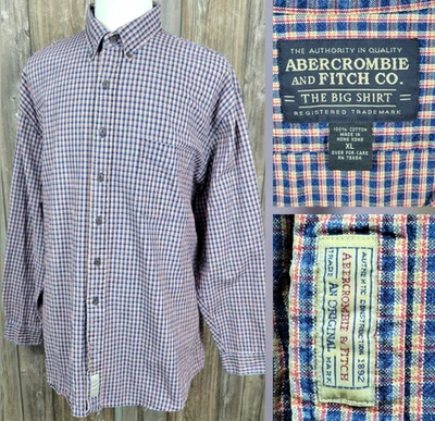 Vintage Abercrombie Fitch The Big Shirt Button Down Casual Plaid Mens XL VGC - Image 1 of 4