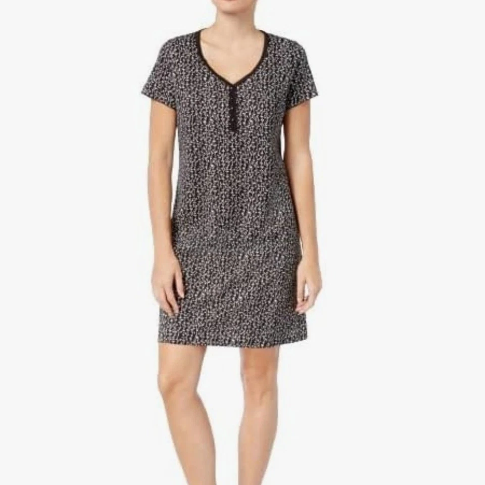 Charter Club 女式针织短袖睡衣线性藤蔓尺寸 X-小号 — 第 1/1 张图片