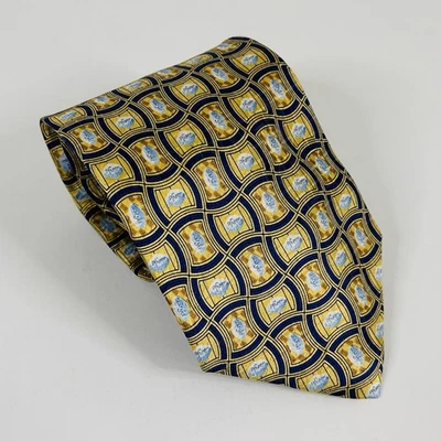 Corbata Pfizer 100 % seda vintage Viagra azul píldora dorada geométrica 3 3/4 x 57 Foto 1 de 3