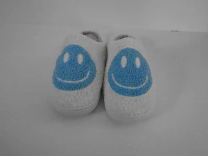 Weiß & Blau Smiley Gesicht Hausschuhe Gr. 36-37 (6) Neu - Bild 1 von 5
