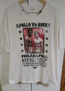 T-shirt bianca Rocky Vs Apollo 4XL - Old Navy Philadelphia Boxe!  - Foto 1 di 4