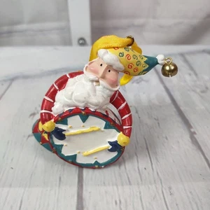 Christmas Ornament Whimsical Santa Claus with Christmas Drum and Bell on Hat - Picture 1 of 6