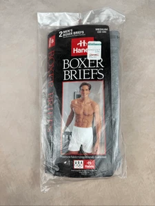 Paquete de 2 calzoncillos boxer vintage 1996 Hanes para hombre M grises hechos en EE. UU. 32-34 NOS - Imagen 1 de 6