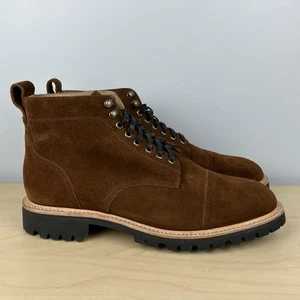 Taylor Stitch Herren Größe 10,5 The Moto Boot Schnupftabak Braun Wildleder Schnürstiefel - Bild 1 von 12