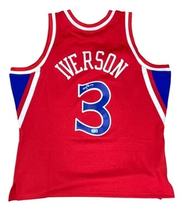 Allen Iverson Signed Philadelphia 76ers 96/97 Red M&N HWC Swingman Jersey BAS - Picture 1 of 4