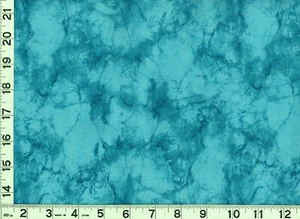 Dark & Light Turquoise Marbled Blender Quilting Sewing Fabric 1/2 Yard #2290 - Picture 1 of 1