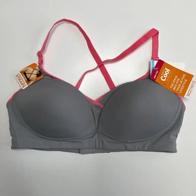 NEW Warners Lightweight Sport Bra 34C Wire Free Convertible Straps Gray - Image 1 of 4