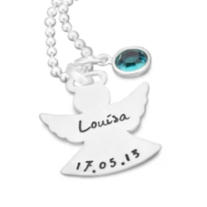 Taufkette Gravur TAUFENGEL 925 Silber Name Engelkette Taufschmuck Anhänger Engel - Bild 1 von 6