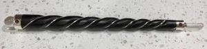 Twisted Rosewood Wand with Clear Quartz Point and Sphere! - Picture 1 of 2
