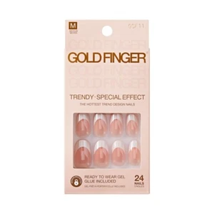 COLLA PRONTA DA INDOSSARE GOLDFINGER INCLUSA 24 UNGHIE MEDIE - SMALTO CREMA #GSF11 - Foto 1 di 7