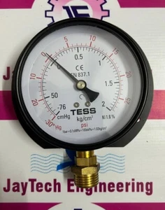 TESS EN 837.1 PRESSURE GAUGE 0 TO 25 PSI - Picture 1 of 5