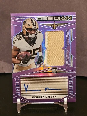 2023 Panini Obsidian Kendre Miller PURPLE patch auto # 27/30 RPA SAINTS  - Image 1 of 2