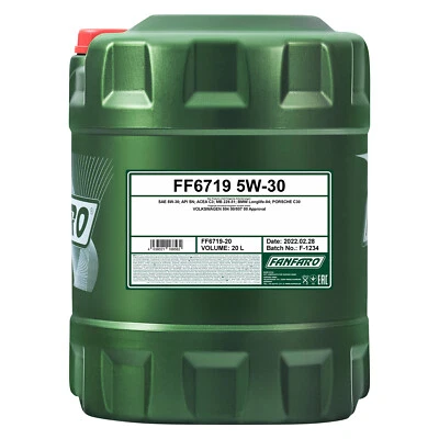 Motorenöl Fanfaro 5W-30 OEM FF6719 20l Freigabe nach Norm VW 504.00/507.00