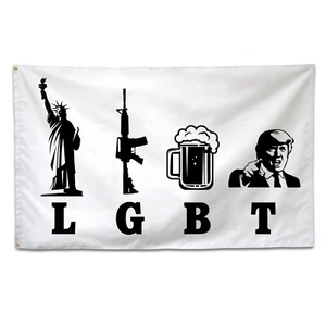 Liberty Guns Birra Trump Bandiera Trump 2024 Fai di nuovo grande l'America Bandiera Trump I... - Foto 1 di 7