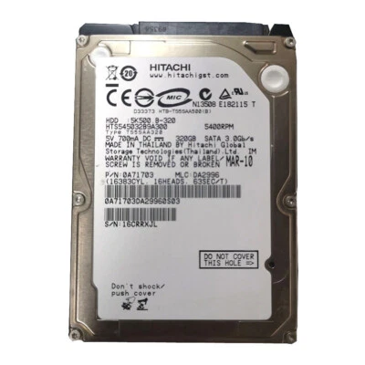Hitachi 320GB HTS545032B9A300 5400RPM SATA 2.5" Internal HDD Hard Disk Drive - Image 1 of 3