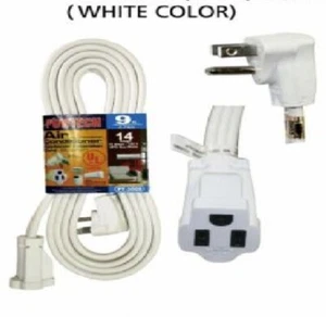 WHITE Heavy 12 ft Air Condition Appliance Extension Cord 14 Gauge Conditioner - Zdjęcie 1 z 1