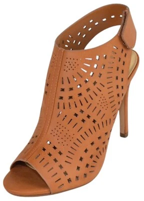 Delicious Mujeres Sandalias de Tacón Alto Recortado con Correa Botines ORIGEN Marrón Tostado Foto 1 de 4