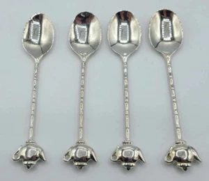 Set of 4 Vintage Silver-Plated 4.75" Teaspoons with Teapot Finials. Mint cond. - Picture 1 of 5