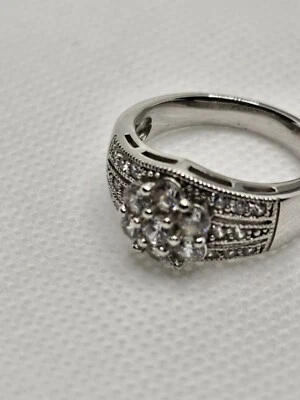 Joseph Esposito 925 Cz  Band Floral Ring - Image 1 of 4