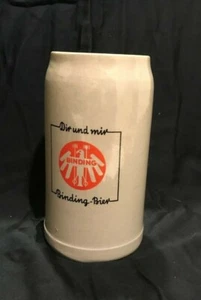 Vintage German Beer Stein 1 Liter Germany Mug Tankard Stoneware Ceramic Tall - Picture 1 of 10