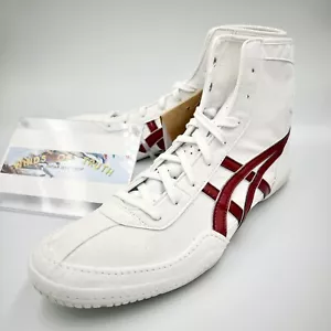 Scarpe da wrestling Asics 1083A001 EX-EO ordine speciale bianco x bordo argento bordeaux - Foto 1 di 24