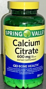 Spring Valley Calcium Citrate Tablets Dietary Supplement (600mg Dose) (300ct) - Picture 1 of 1