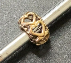 PANDORA 14k Yellow Gold Lucky in Love Openwork Charm Bead - Retired - 1.3g - Picture 1 of 14