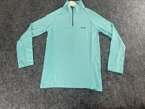 Boohoo Shirt Mens XS Compression Top 1/4 Zip Pullover Blue Gym Teal N270 - Picture 1 of 8