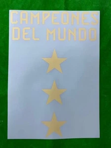 OFFICIAL ARGENTINA CAMPEONES DEL MUNDO 3 STARS WORLD CUP CHAMPION PRINT - Picture 1 of 6