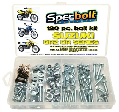 120pc Bolt Kit Suzuki DRZ DR 100 110 125 200 250 350 DR-Z400 650 SM Maintain 400 - Image 1 of 2
