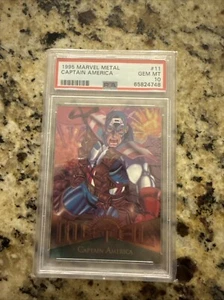 1995 Fleer Marvel Metal Captain America #11 PSA 10 GEM MT - Bild 1 von 2