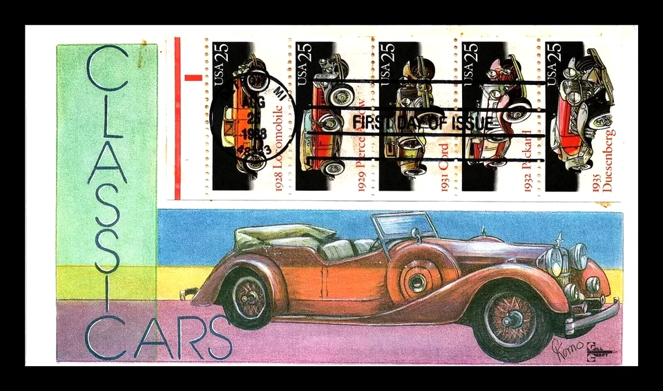 2385A 25c Stamps (1988) THE CLASSIC CARS FDC BY THE GILLCRAFT CACHETS - SCARCE ! - Image 1 of 1