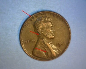 1941 LINCOLN CENT DEFECTIVE PLANCHET🌟MAJOR SPLIT LAMINATION BOTH SIDES🌟ERROR - Picture 1 of 6