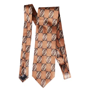 Murano Geometric Luxury Business Dress Necktie Brown Gold Statement Accessory - Picture 1 of 6