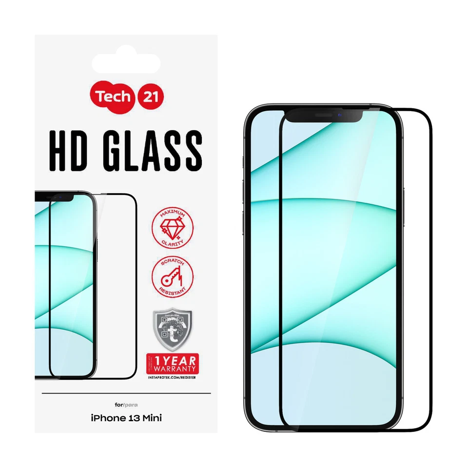 Tech21 Apple iPhone 13 Mini 5.4" Tempered Glass Screen Protector Black - Image 1 of 1