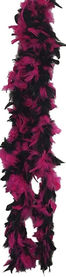 Boa de plumas de pavo negro y fucsia bicolor Foto 1 de 1