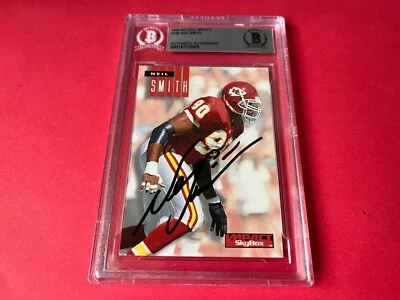 Neil Smith Chiefs 1994 Skybox Impact Card Signed Auto Beckett BAS Slabbed - Image 1 of 2