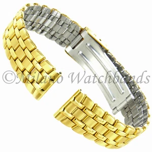 14mm Morellato Stainless Steel Gold Tone Deployment Clasp Straight End Watchband - Picture 1 of 7