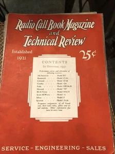 1931 Issue Radio Call Book Magazine & Technical Review December - Picture 1 of 4