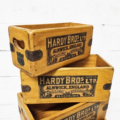 Vintage Fishing Box Hardy Bros Wooden Advertising Crate - Image 1 of 4