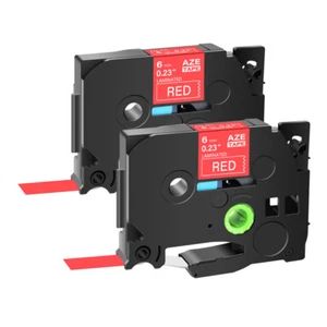 2PK TZe415 TZe-415 White on Red Tape Label 0.23'' For Brother PT-P700 PT-P710BT - Picture 1 of 10