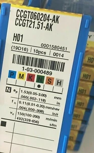 KORLOY CCGT 21.51 AK H01 / CCGT060204-AK H01 Carbide Inserts For ALUMINUM 10pcs - Picture 1 of 2