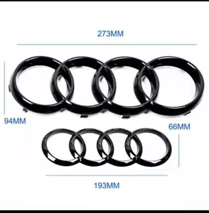 KIT LOGO STEMMA AUDI ANTERIORE E POSTERIORE 273mm 192mm A1 A3 A4 A5 A6 A7 - Foto 1 di 6