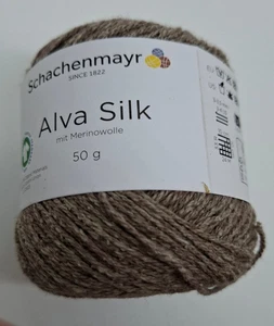 (139 €/kg): 50 g Schachenmayr ALVA SILK, Fb. 010 Holz  #7769 - Bild 1 von 2