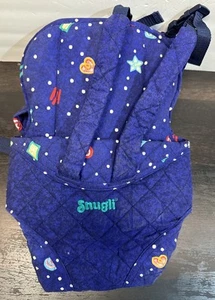 Vintage Original Snugli The Original Baby Carrier Backpack Blue Print 80's - Picture 1 of 5