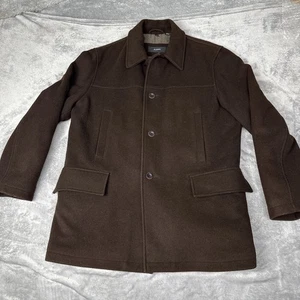 Alfani Tan Wool Blend Pockets Long Sleeve Button Front Mens coat Size S - Picture 1 of 19