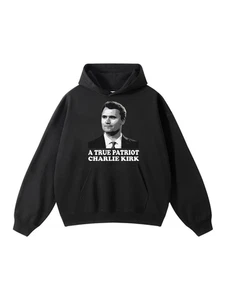Charlie Kirk Camicie Un Vero Patriota Felpa Detto RIP Memorial - Foto 1 di 5