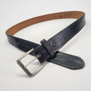Top Grain Leather Belt 38 40 Oil Tanned Cowhide Black 1297 Made in USA - Picture 1 of 14