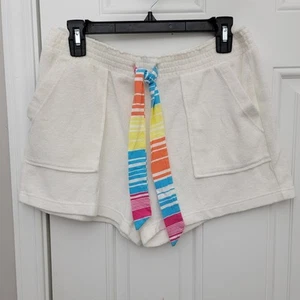 Pantalones Cortos Lord And Taylor Retro Blanco Terry Paño Playa Colorido Lazo Para Mujer Talla M - Imagen 1 de 9